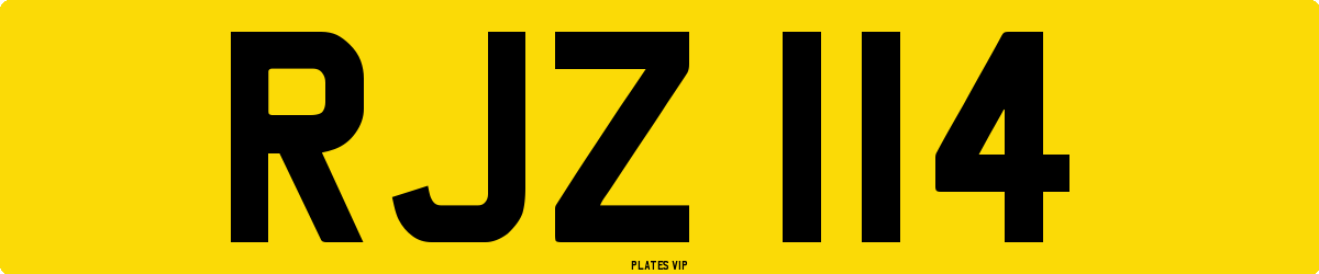 RJZ 114 Number Plate