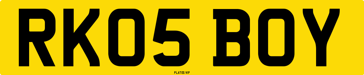 RK05 BOY Number Plate