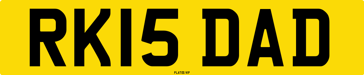 RK15 DAD Number Plate