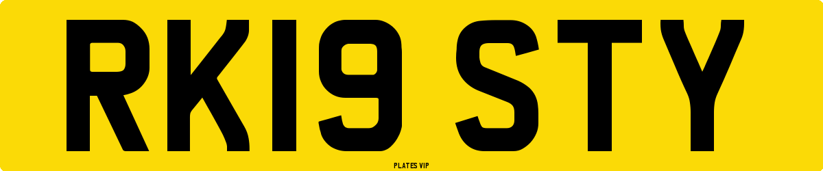 RK19 STY Number Plate