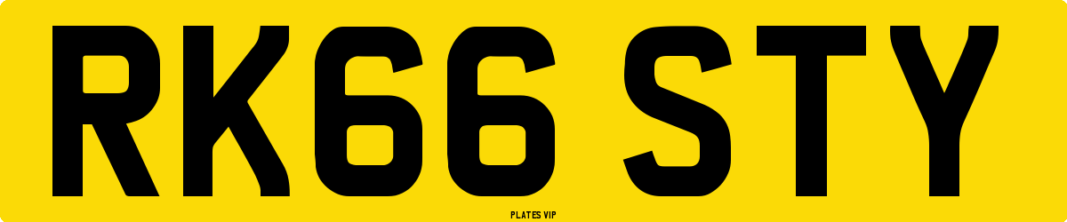 RK66 STY Number Plate