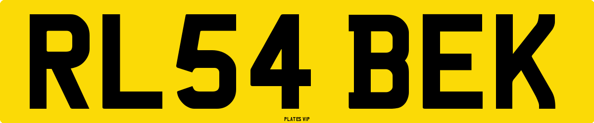 RL54 BEK Number Plate