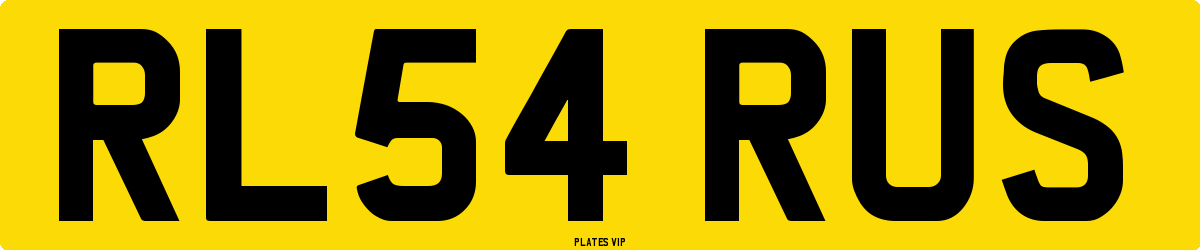 RL54 RUS Number Plate