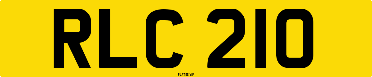 RLC 210 Number Plate