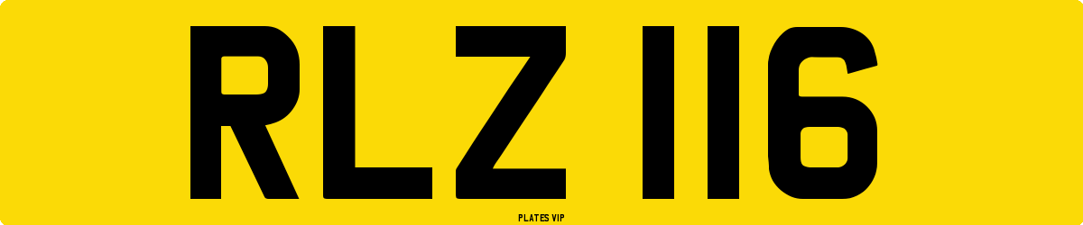 RLZ 116 Number Plate