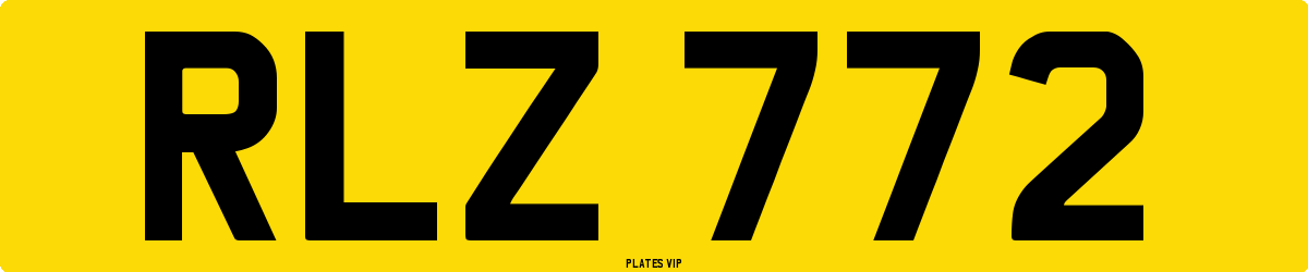 RLZ 772 Number Plate