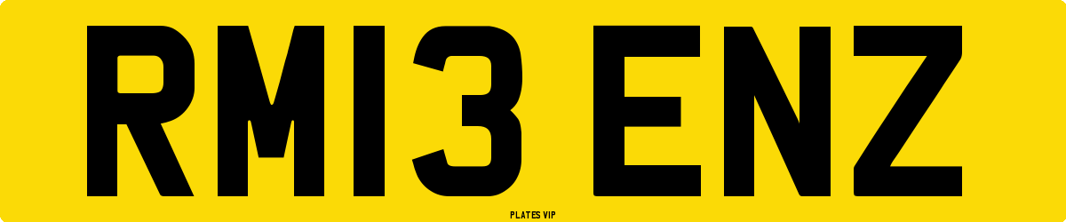 RM13 ENZ Number Plate
