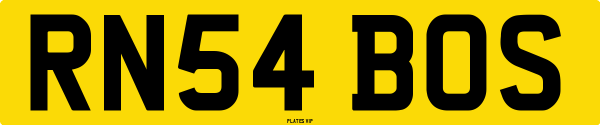 RN54 BOS Number Plate