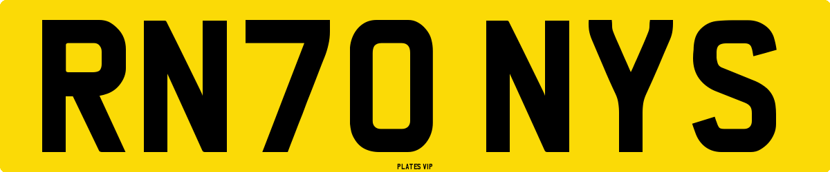 RN70 NYS Number Plate