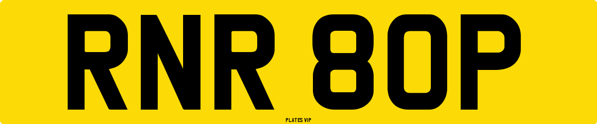 RNR 80P Number Plate