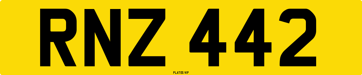RNZ 442 Number Plate