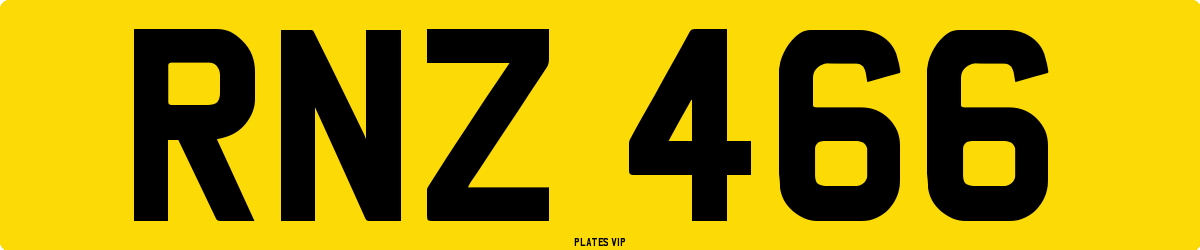 RNZ 466 Number Plate