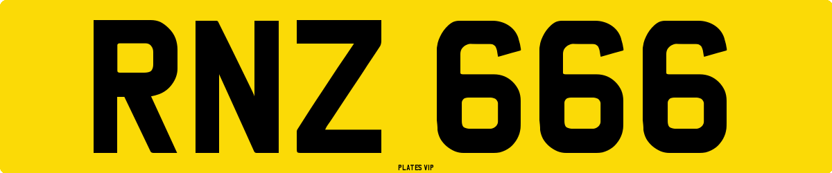 RNZ 666 Number Plate