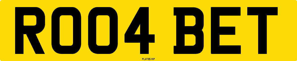 RO04 BET Number Plate