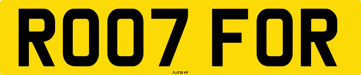 RO07 FOR Number Plate