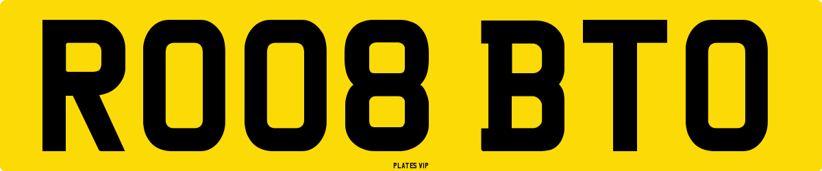 RO08 BTO Number Plate