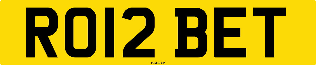 RO12 BET Number Plate