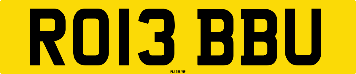 RO13 BBU Number Plate