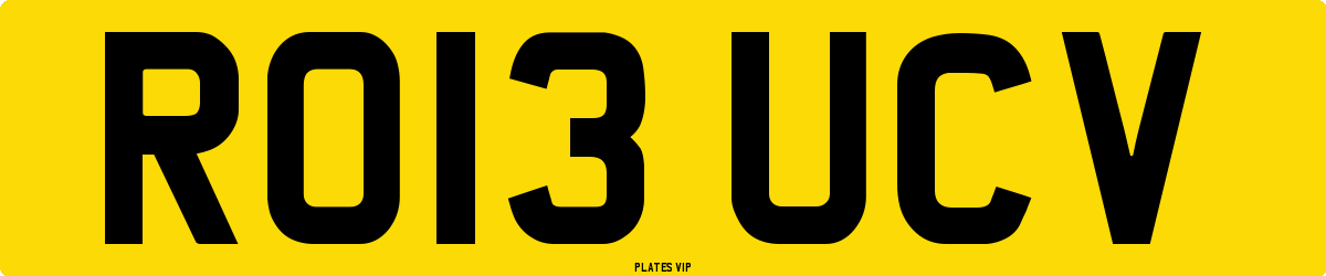 RO13 UCV Number Plate
