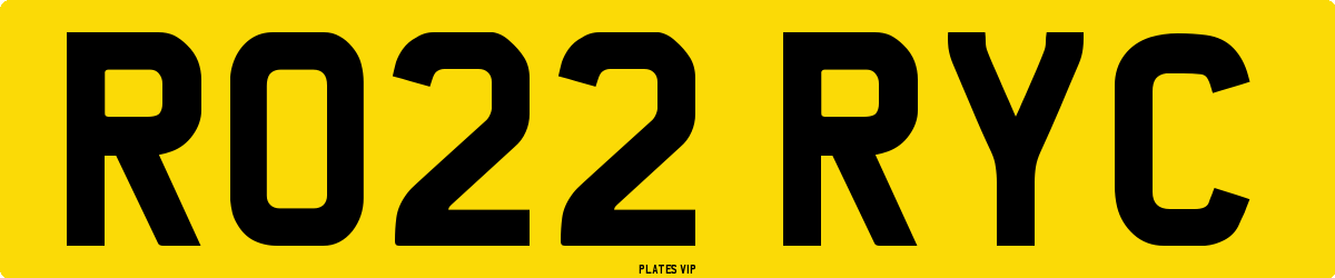 RO22 RYC Number Plate