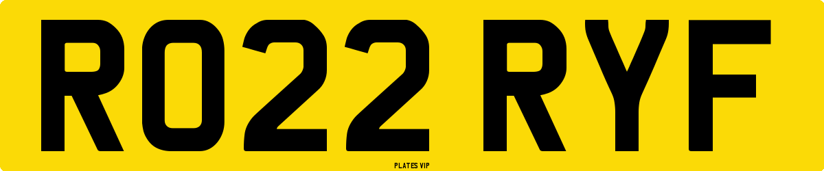 RO22 RYF Number Plate