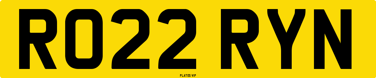 RO22 RYN Number Plate