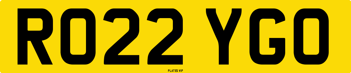 RO22 YGO Number Plate