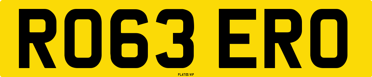 RO63 ERO Number Plate