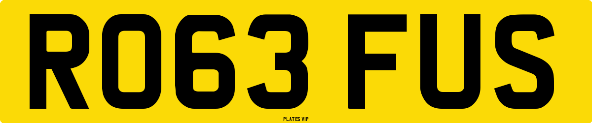 RO63 FUS Number Plate