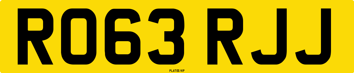 RO63 RJJ Number Plate