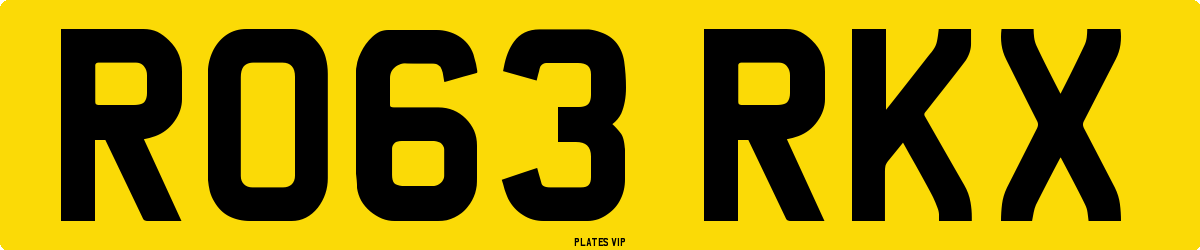 RO63 RKX Number Plate