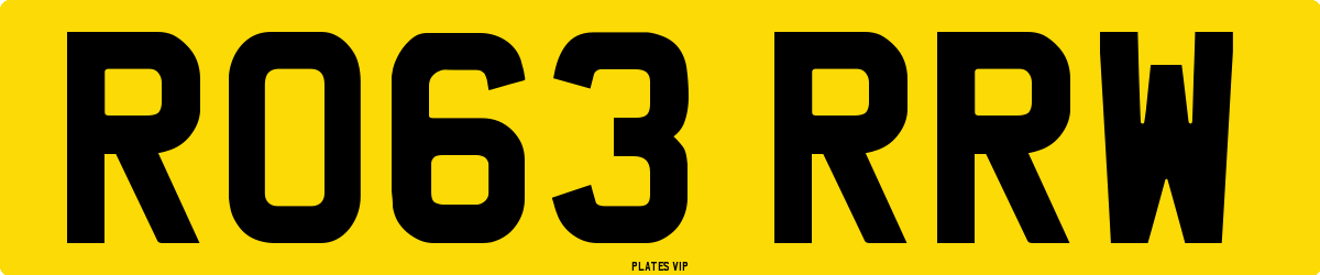 RO63 RRW Number Plate