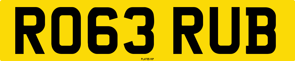 RO63 RUB Number Plate