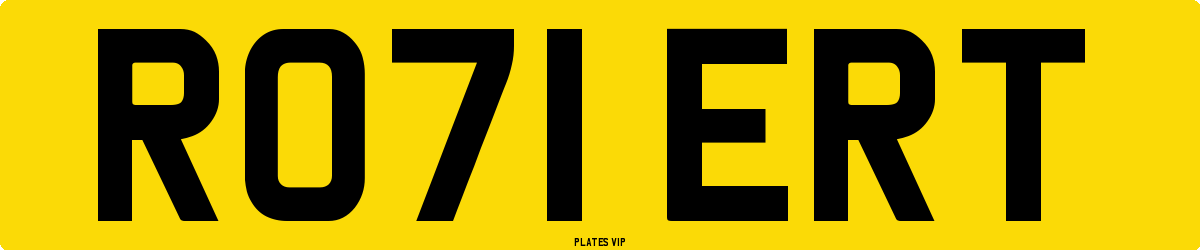 RO71 ERT Number Plate