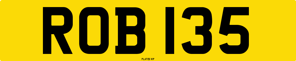 ROB 135 Number Plate