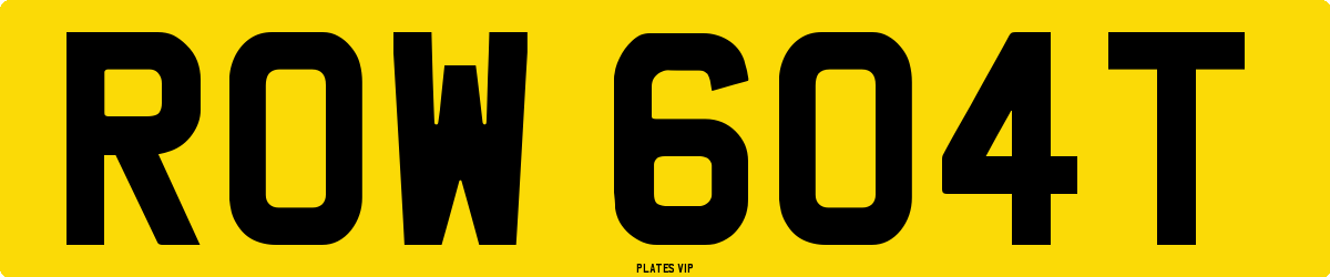 ROW 604T Number Plate