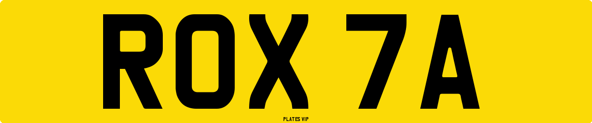 ROX 7A Number Plate