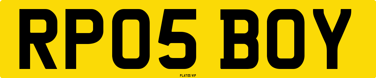 RP05 BOY Number Plate
