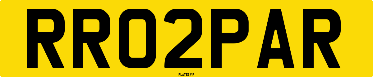 RR02PAR Number Plate