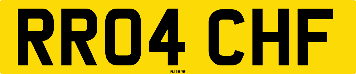 RR04 CHF Number Plate