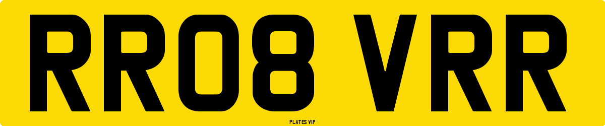 RR08 VRR Number Plate