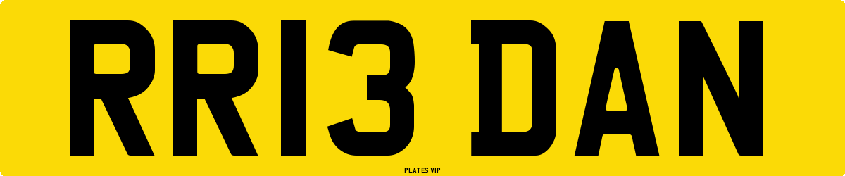 RR13 DAN Number Plate