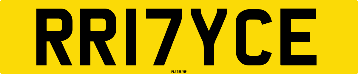 RR17YCE Number Plate