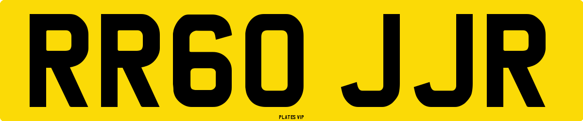 RR60 JJR Number Plate