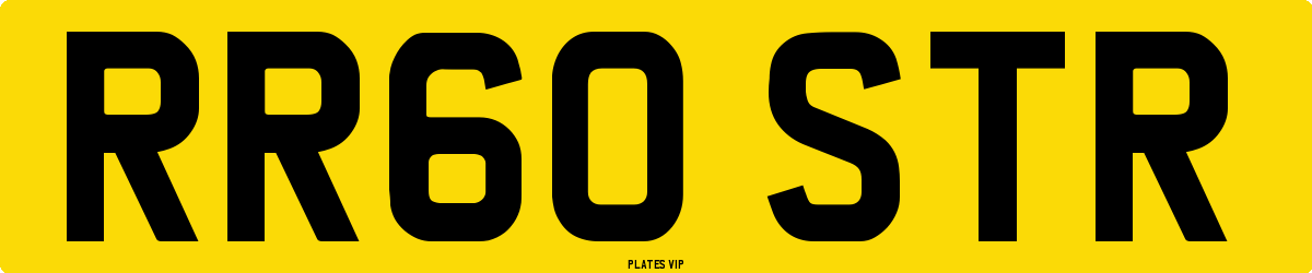 RR60 STR Number Plate