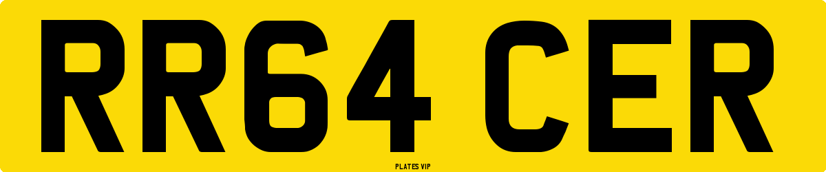 RR64 CER Number Plate