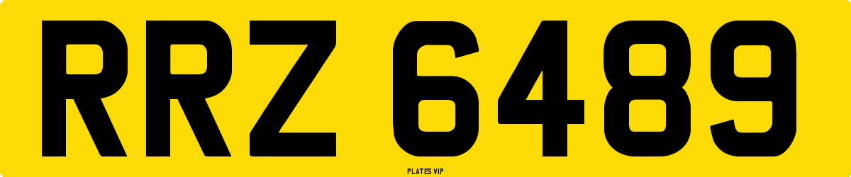 RRZ 6489 Number Plate