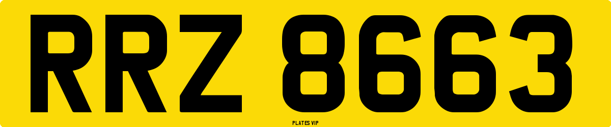 RRZ 8663 Number Plate