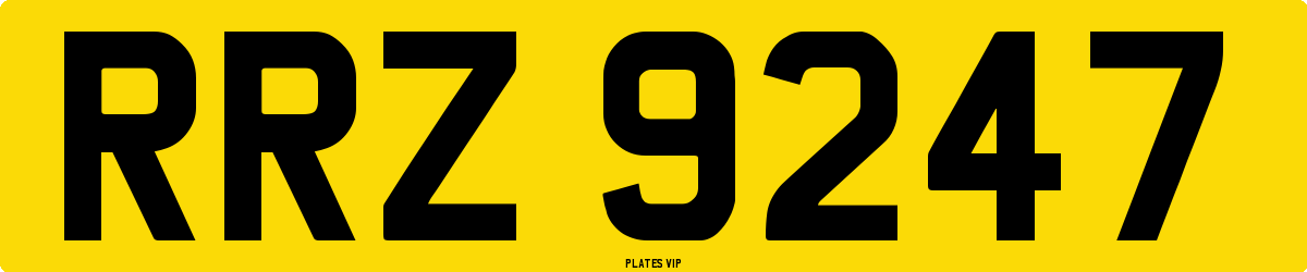 RRZ 9247 Number Plate