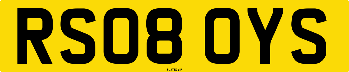 RS08 OYS Number Plate